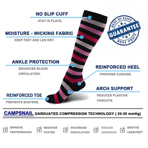 Striped Patterned LegEase Compression Socks