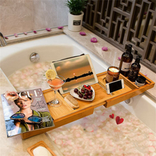 Load image into Gallery viewer, Expandable Bamboo Bath Caddy
